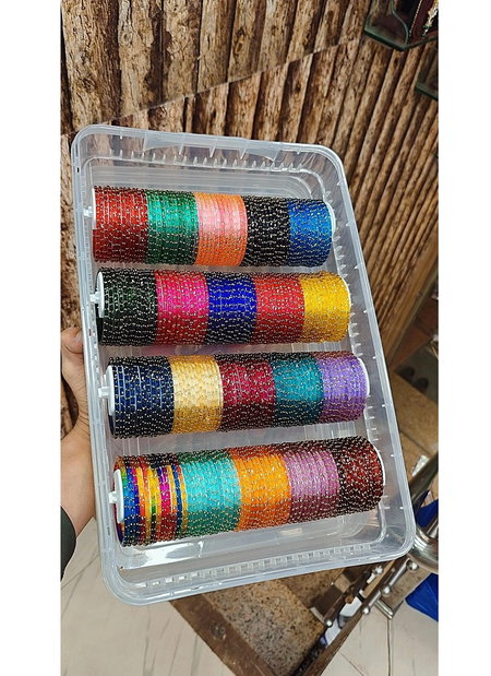 Trending Gold Drop Glass Bangles Combo Box Best Wholesale Shop In Surat